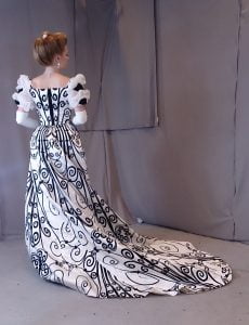 Black and white Worth recreation evening gown by Cynthia Setje of Redthreaded.com. (c) 2016 Cathy Hay