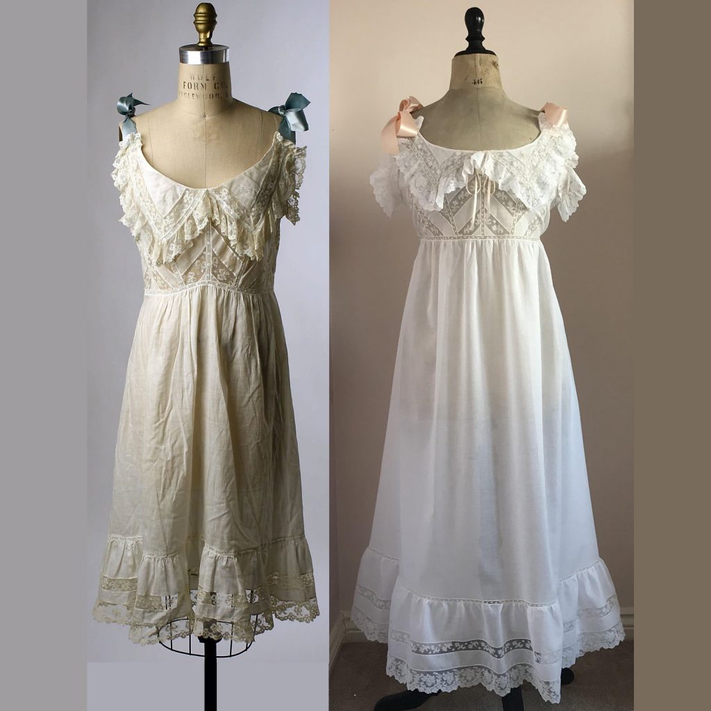 1900 chemise and my modern repro, (c) Cathy Hay