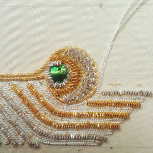 Peacock feather embroidery
